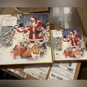 Pottery Barn Nostalgic Winter Forrest Appetizer Plates - Set of 4 - NIB